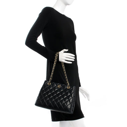 Chanel Lambskin Quilted Shopping Tote Black 2 of 11