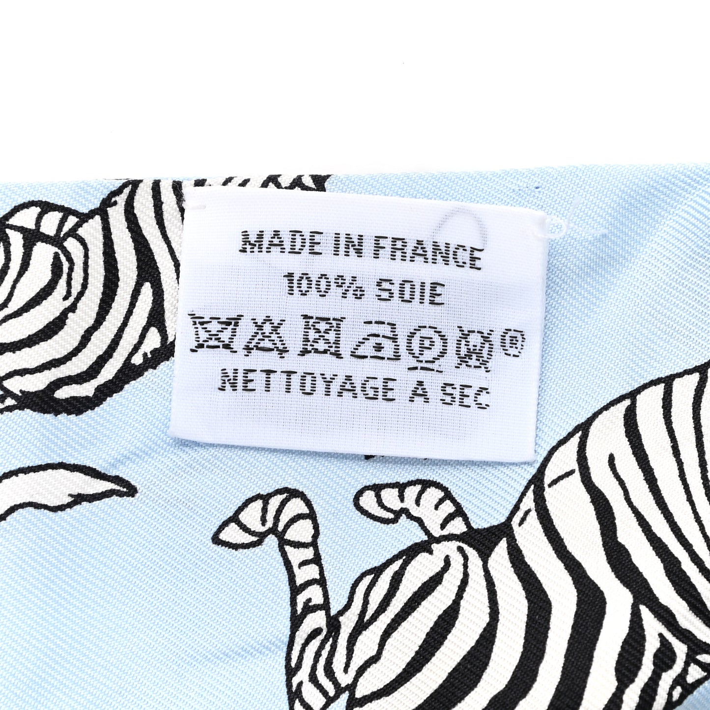 Silk Les Zebres Twilly Ciel Black White
