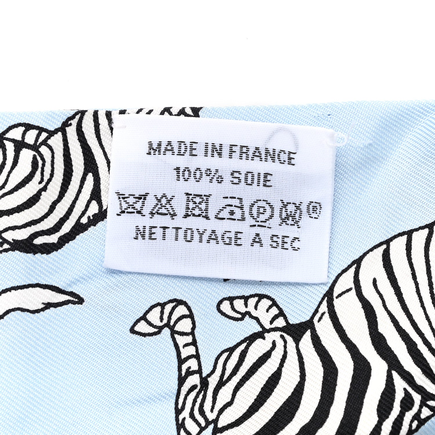 Hermes Silk Les Zebres Twilly Ciel Black White 4 of 5