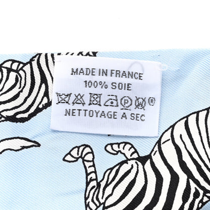 Hermes Silk Les Zebres Twilly Ciel Black White 4 of 5