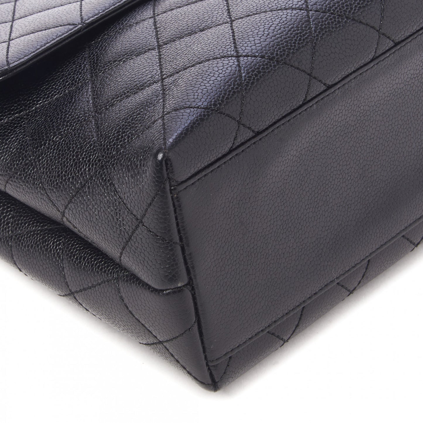 Caviar Quilted Jumbo Kelly Flap Black