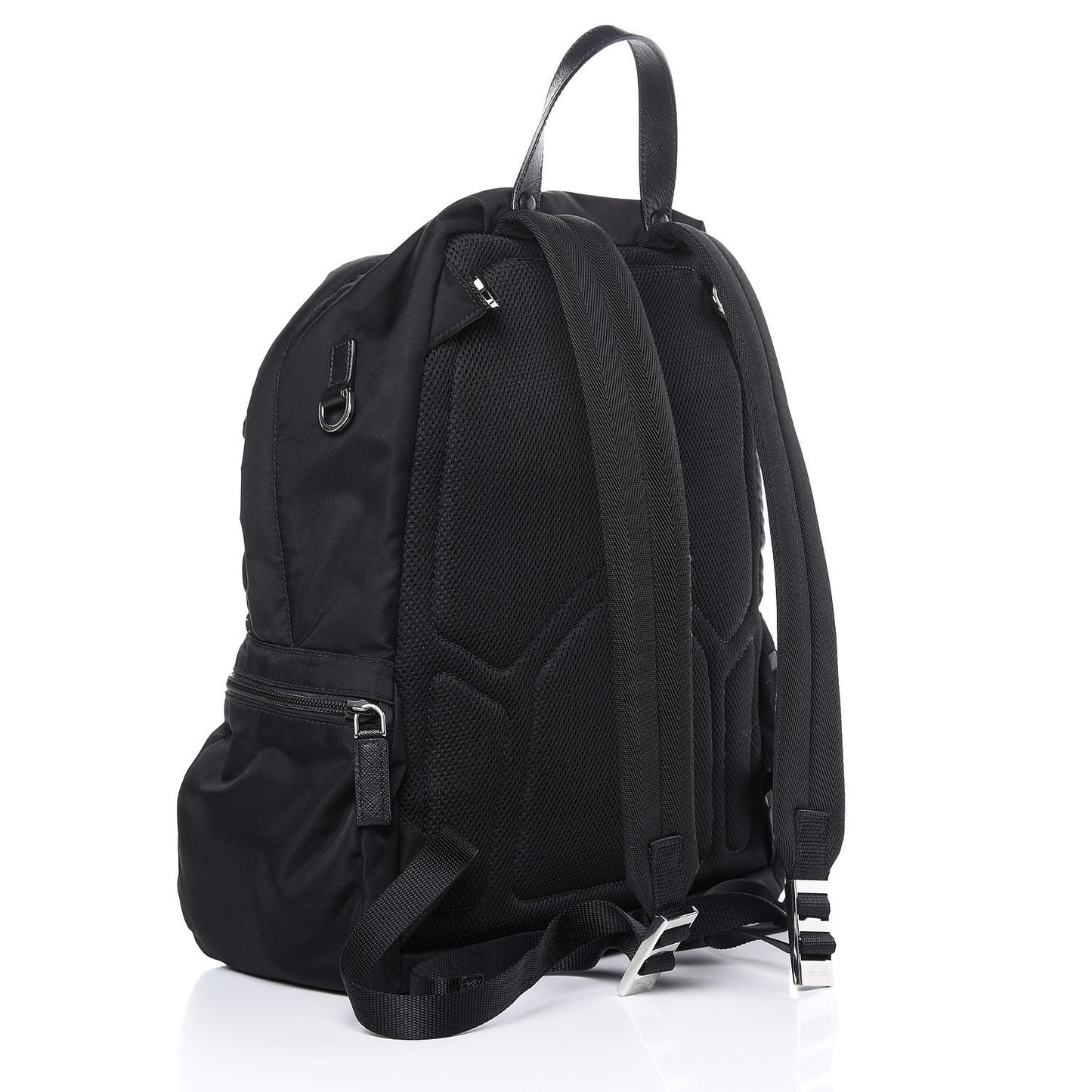 Nylon Montagna Saffiano Day Backpack Black