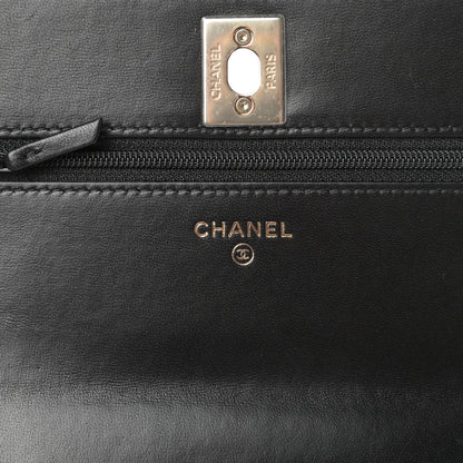 Chanel Lambskin Quilted Trendy CC Wallet On Chain WOC Black 6 of 12