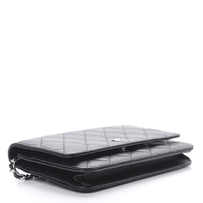 Chanel Lambskin Quilted Wallet On Chain WOC Black 4 of 14