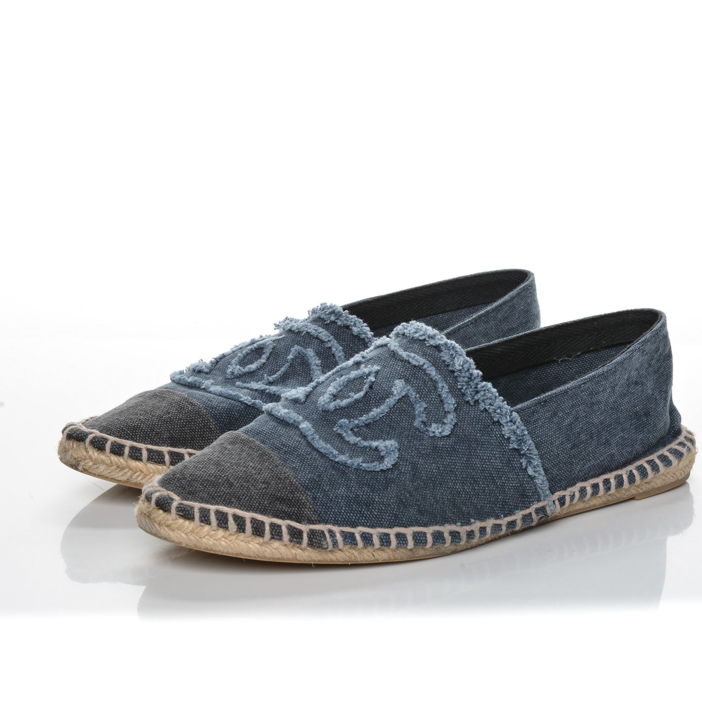 Denim Toile CC Espadrilles 40 Navy Black