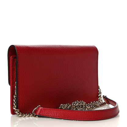 Gucci Dollar Calfskin Interlocking G Chain Wallet Red 3 of 12