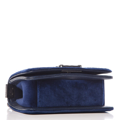 Chanel Velvet Quilted Mini Boy Flap Blue 4 of 8