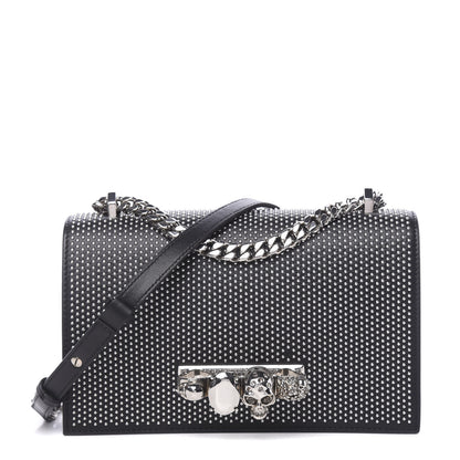 Alexander McQueen Calfskin Studded Knuckle Crossbody Bag Black 2 of 10