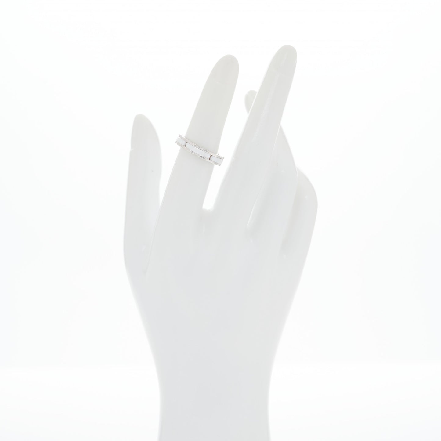18K White Gold Ceramic Small Ultra Ring White 50 5.25