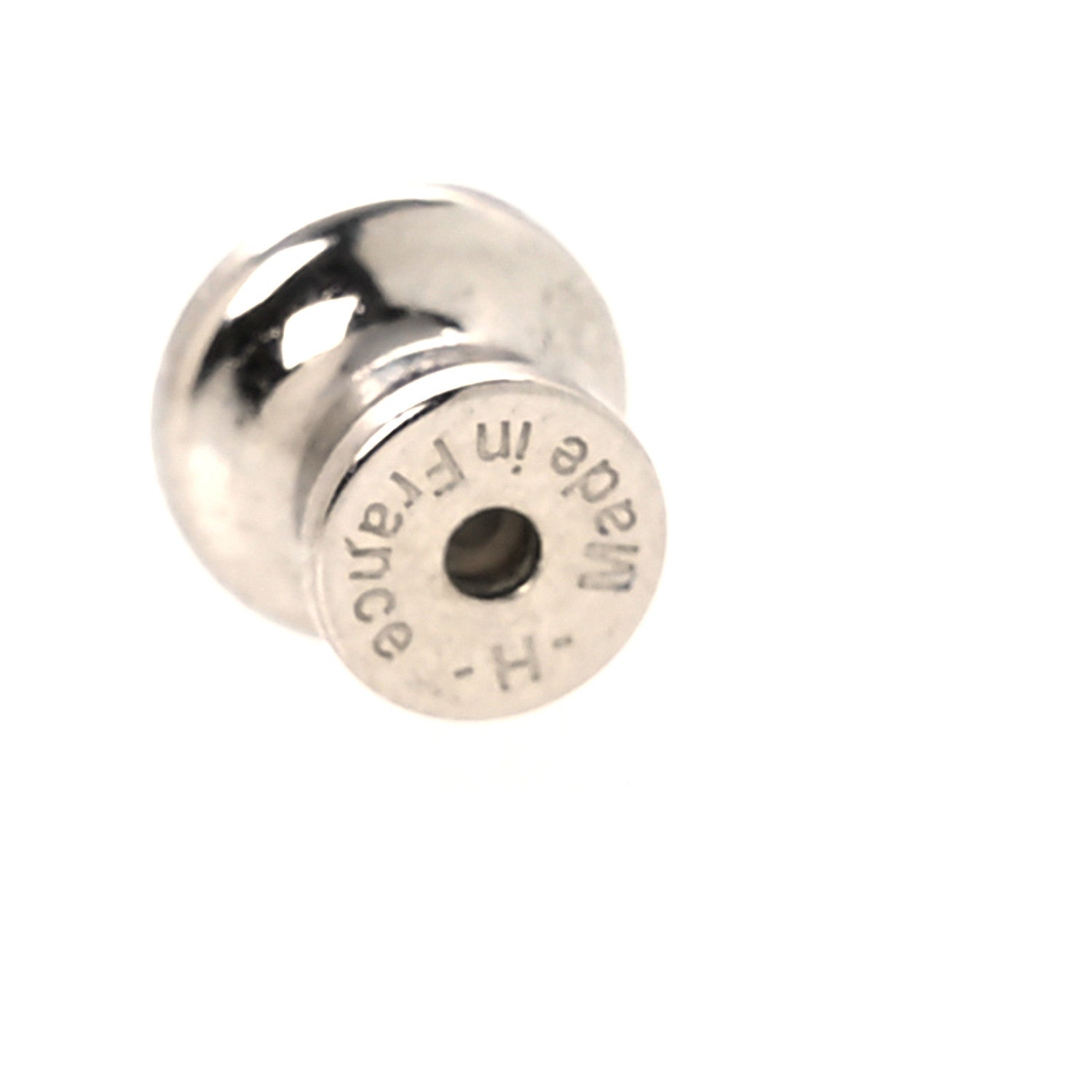 Hermes Palladium Lacquered Mini Pop H Earrings White 5 of 7