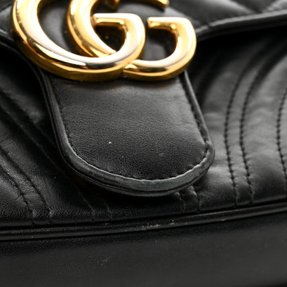 Gucci Calfskin Matelasse Small GG Marmont Shoulder Bag Black 13 of 13