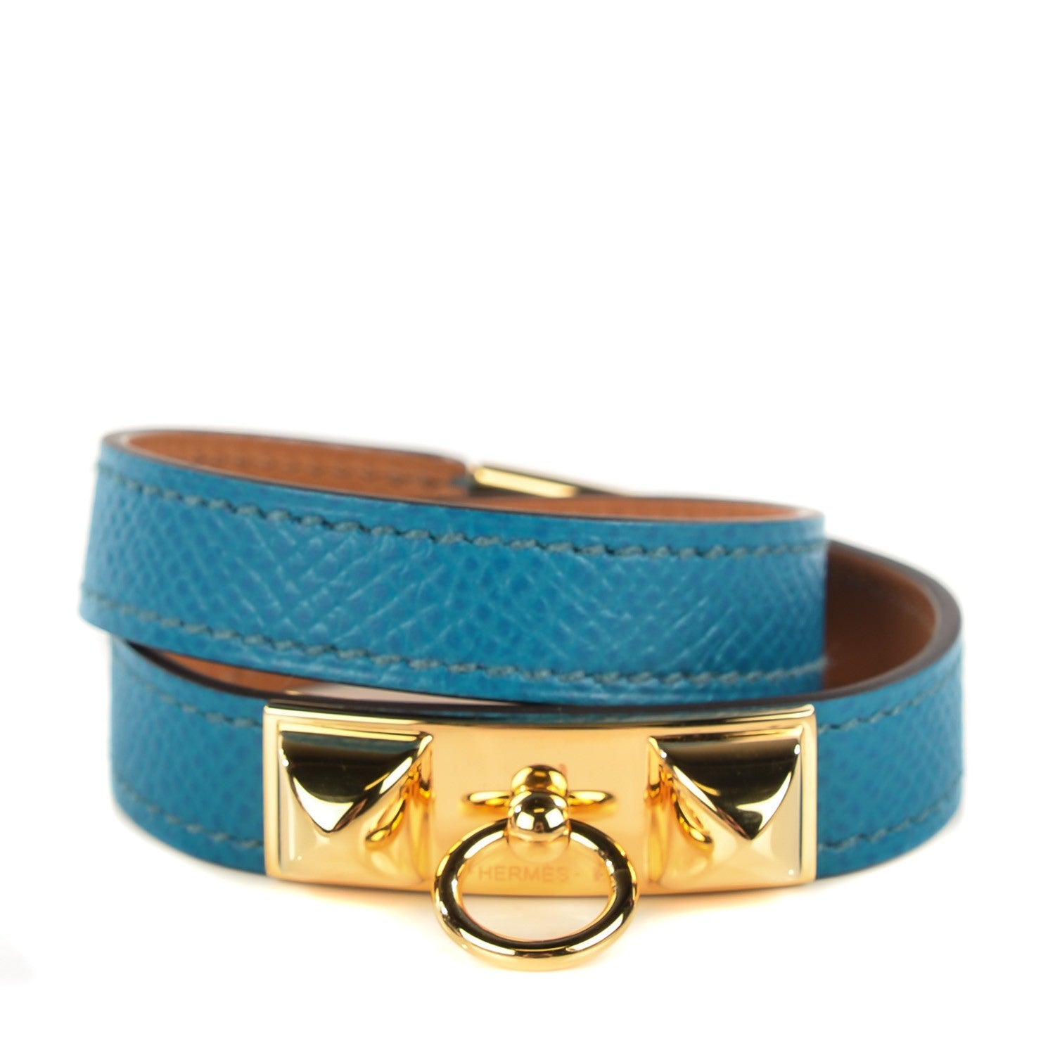 Hermes Epsom Rivale Double Tour Bracelet XS Bleu Izmir 1 of 8