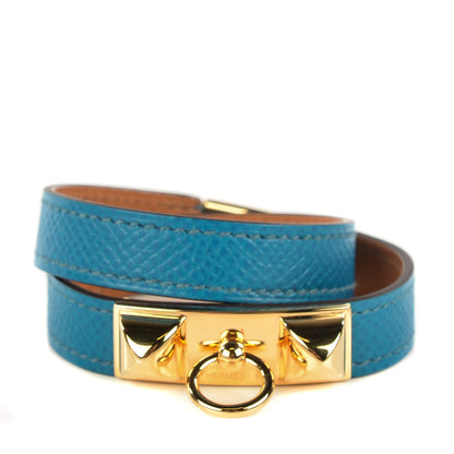 Hermes Epsom Rivale Double Tour Bracelet XS Bleu Izmir 1 of 8