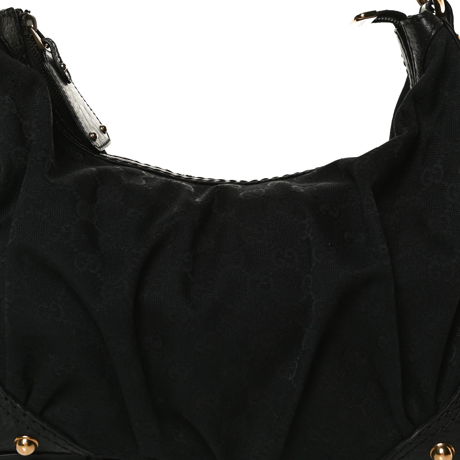 Gucci Monogram Medium Jockey Hobo Black 8 of 14