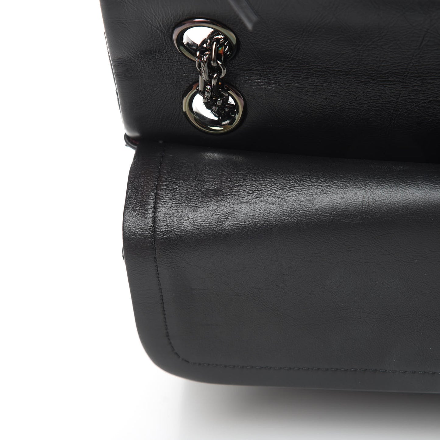 Aged Calfskin Chevron Quilted 2.55 Reissue 225 Flap So Black
