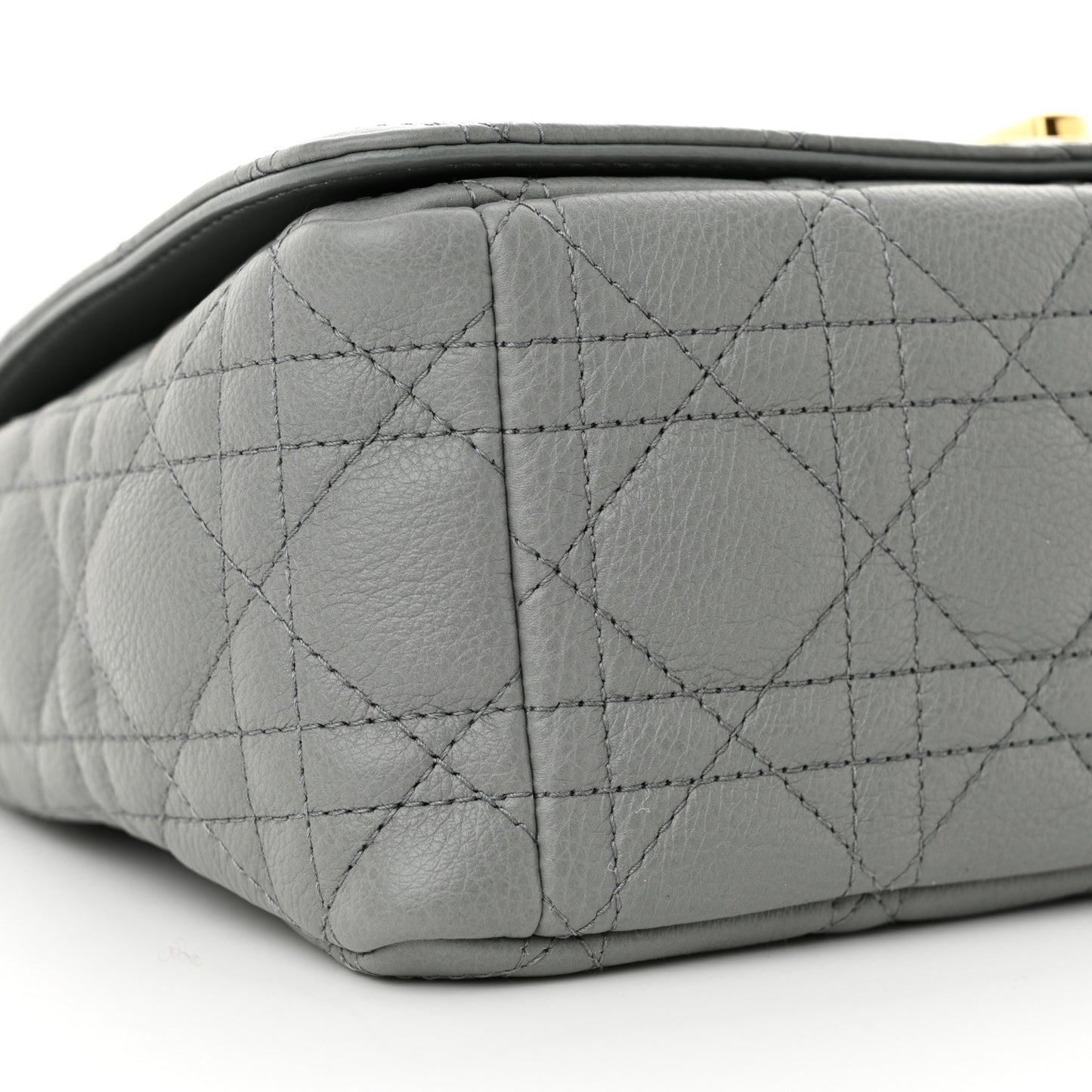 Calfskin Cannage Medium Caro Bag Ethereal Grey
