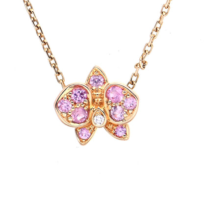 Cartier 18K Pink Gold Pink Sapphire Diamond Caresse D'Orchidees Par Cartier Necklace 4 of 6