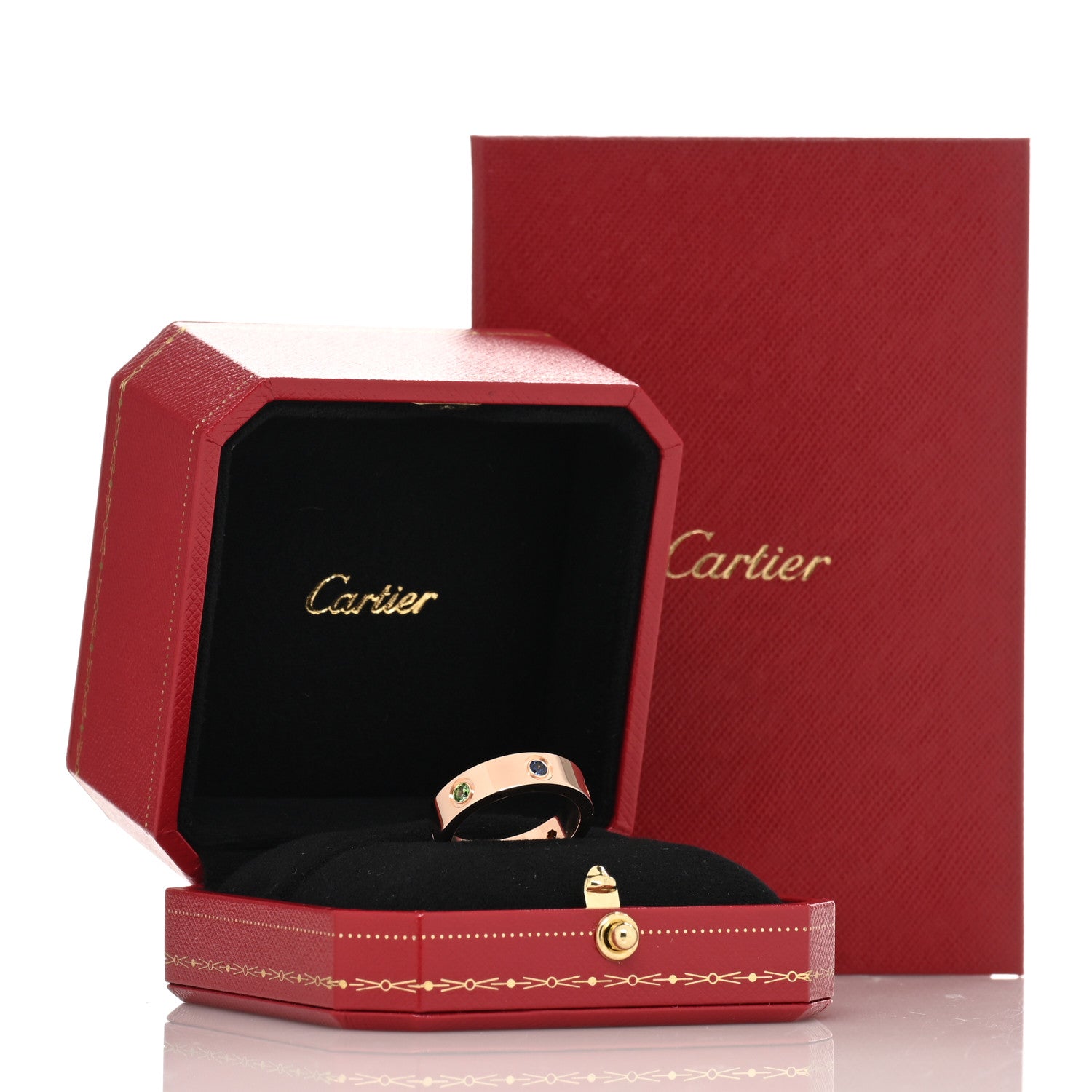 Cartier 18K Pink Gold Sapphire Garnet Amethyst 5.5mm LOVE Ring 57 8 5 of 5