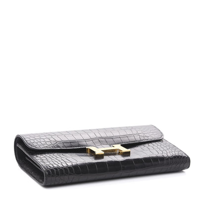 Hermes Matte Alligator Constance Wallet Black 5 of 17