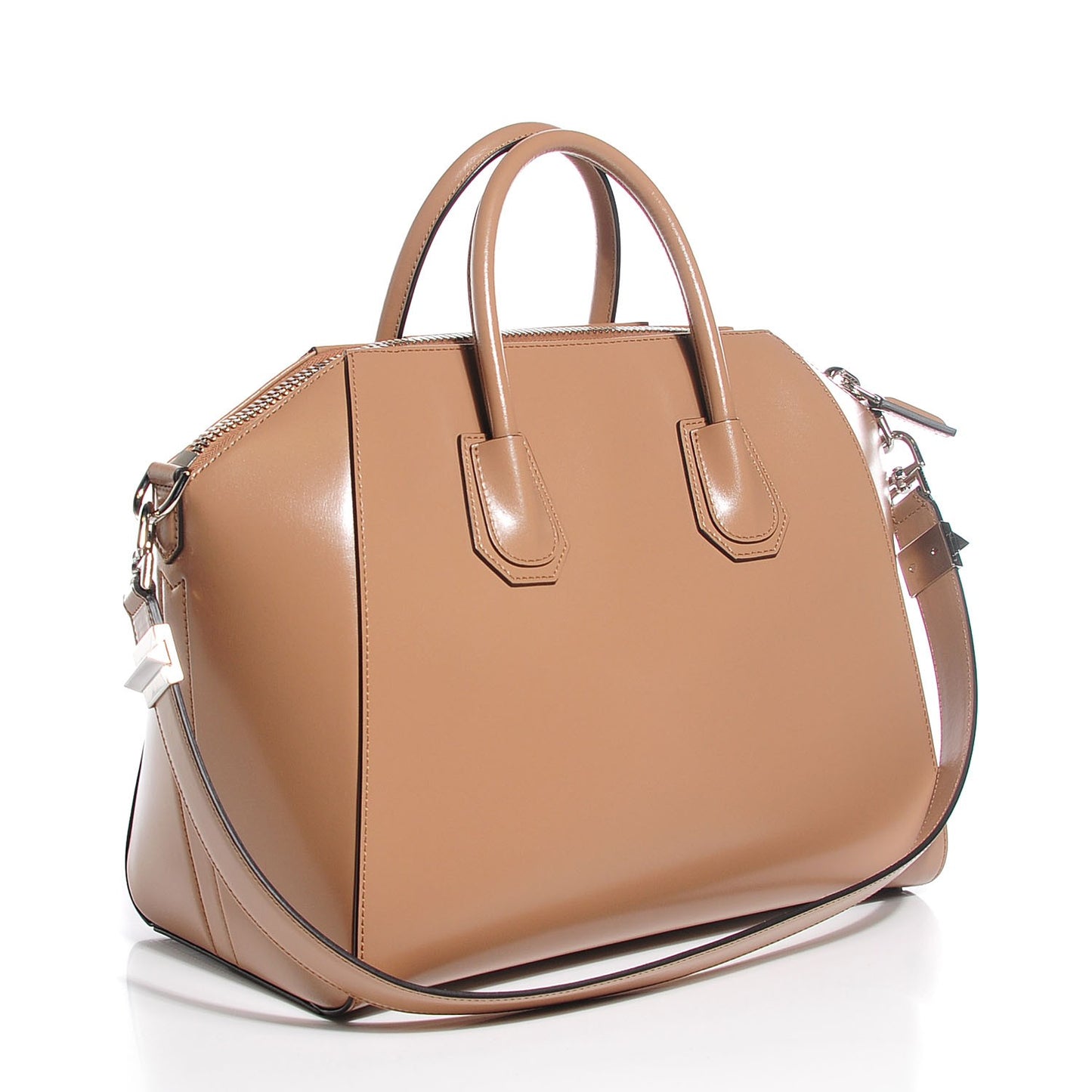 Shiny Lord Calfskin Medium Antigona Dark Beige