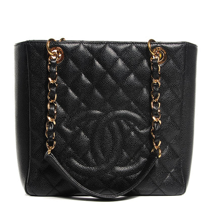 Chanel Caviar Quilted Petit Shopping Tote PST Black 1 of 7