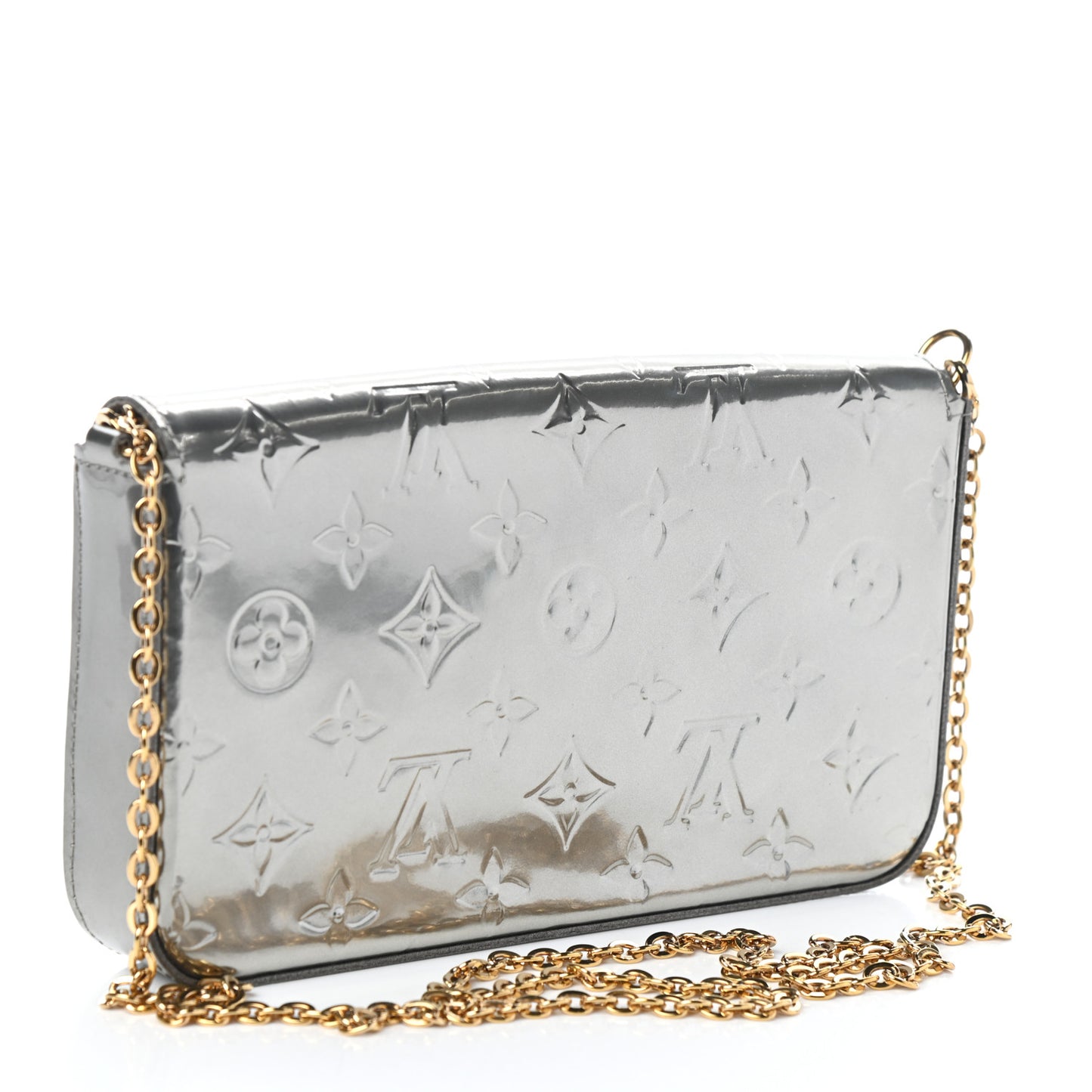 Vernis Felicie Pochette Chain Wallet Gris Metal