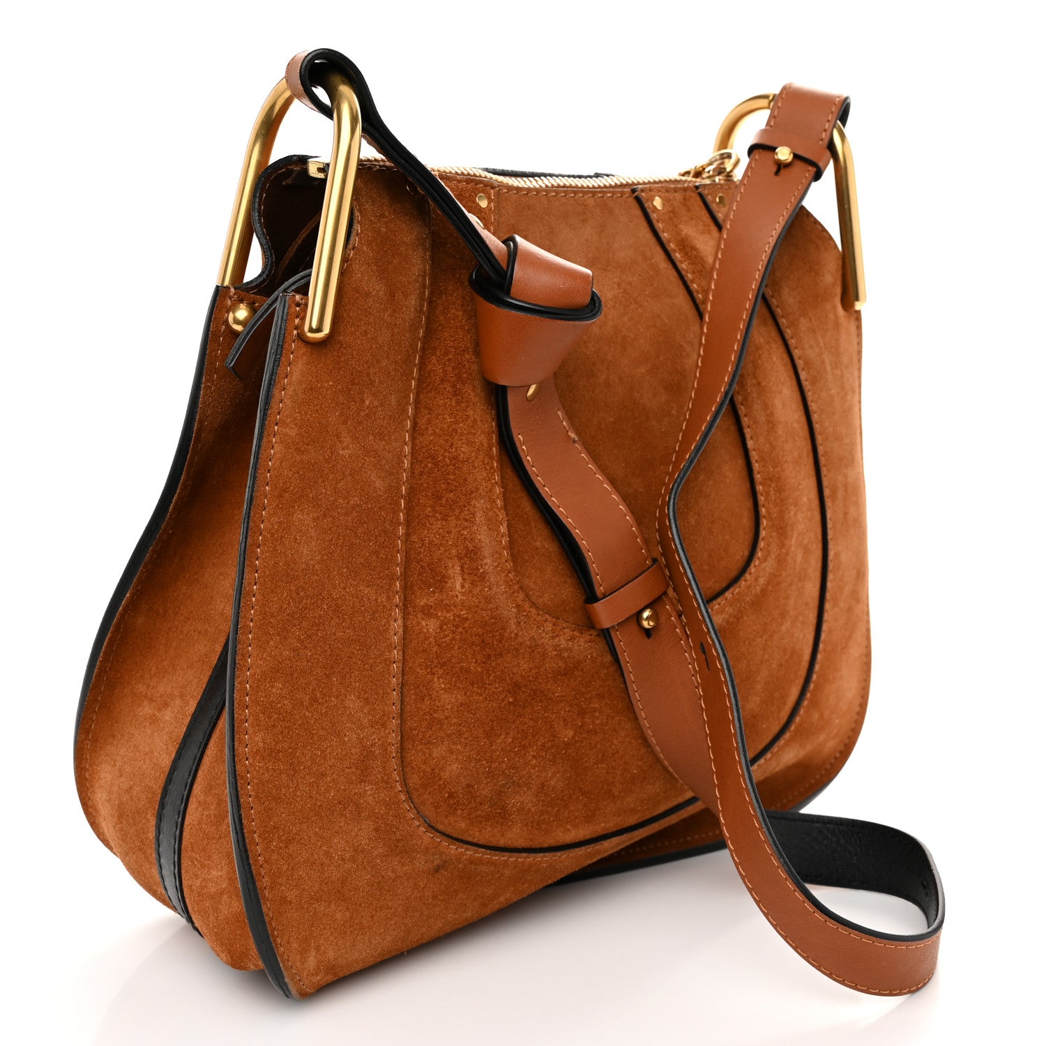 Chloe Suede Small Hayley Hobo Caramel 3 of 12