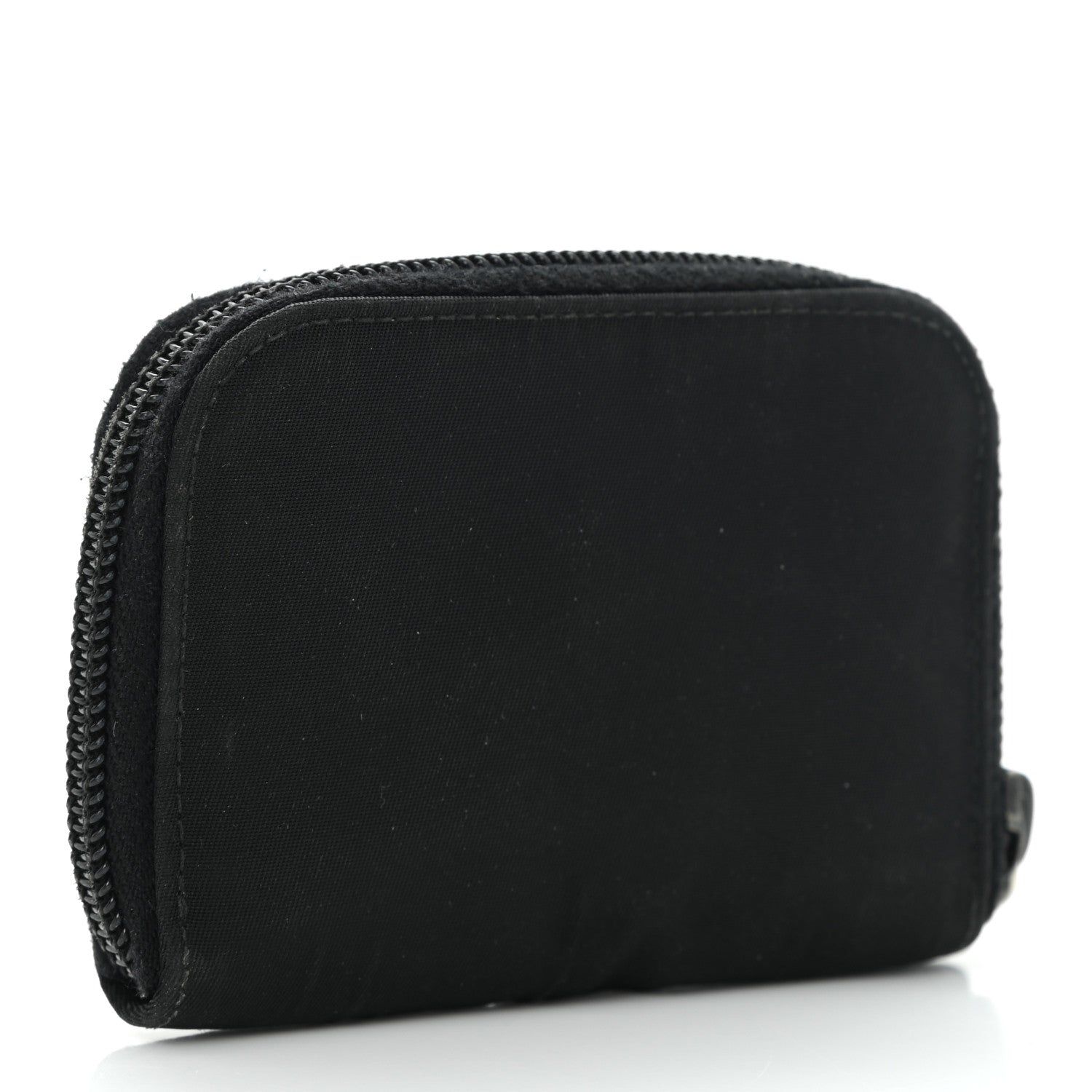 Prada Tessuto Nylon Compact Zip Around Coin Pouch Black 3 of 10
