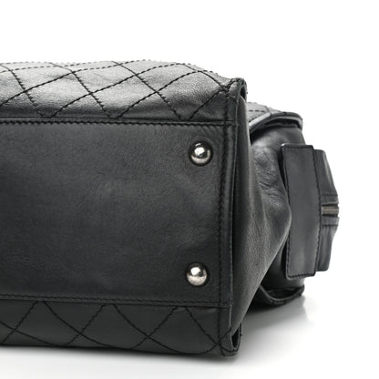 Chanel Calfskin Stitched Large Bowling Bag Black 10 of 14