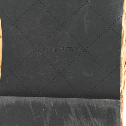 Chanel Terry Cloth Raffia CC Logo Thong Sandals 41 Black 8 of 9