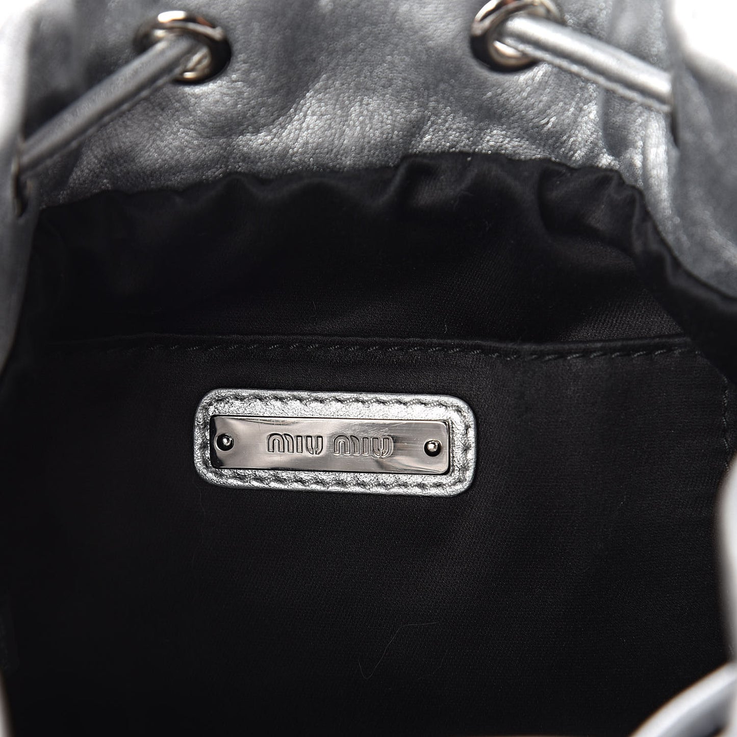 Paillettes Mate Bucket Bag Argento