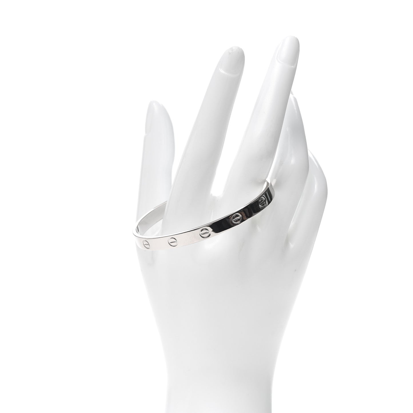 18K White Gold LOVE Cuff Bracelet 18