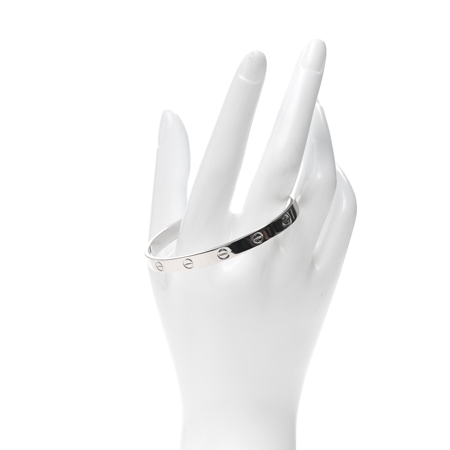 Cartier 18K White Gold LOVE Cuff Bracelet 18 2 of 5