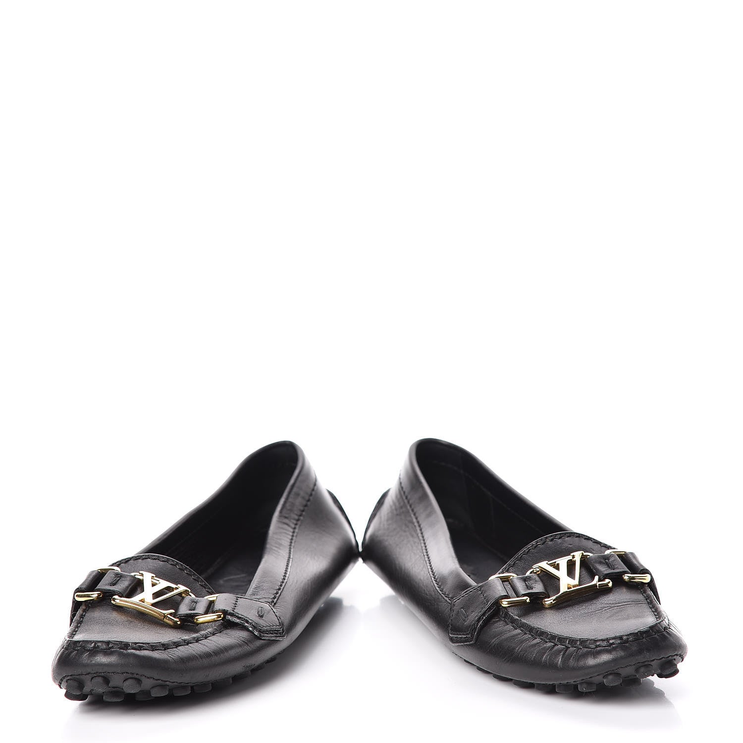 Louis Vuitton Calfskin Oxford Loafers 38 Black 6 of 10