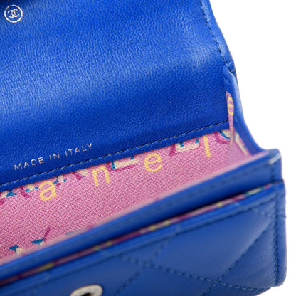 Chanel Lambskin Quilted Flap Card Holder Blue 7 of 9