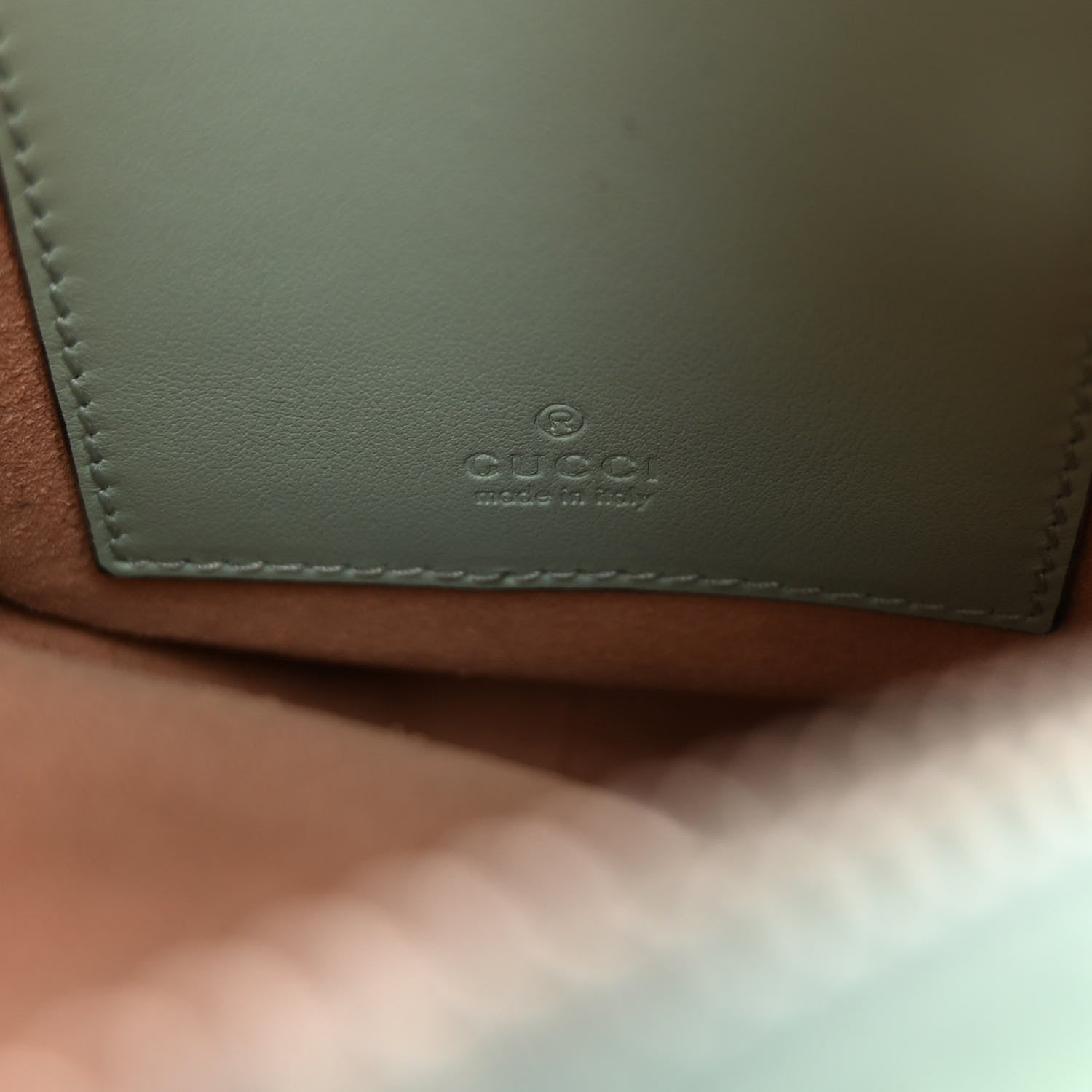 Gucci Calfskin Matelasse Mini GG Marmont Crossbody Bag Water Green 6 of 10