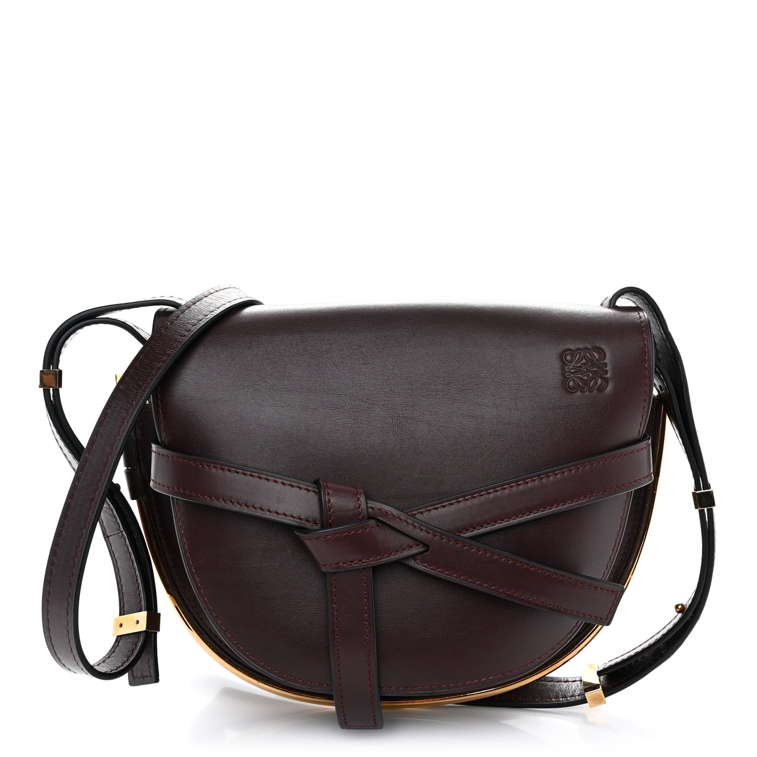 Loewe Calfskin Small Metal Gate Crossbody Bag Oxblood 1 of 9