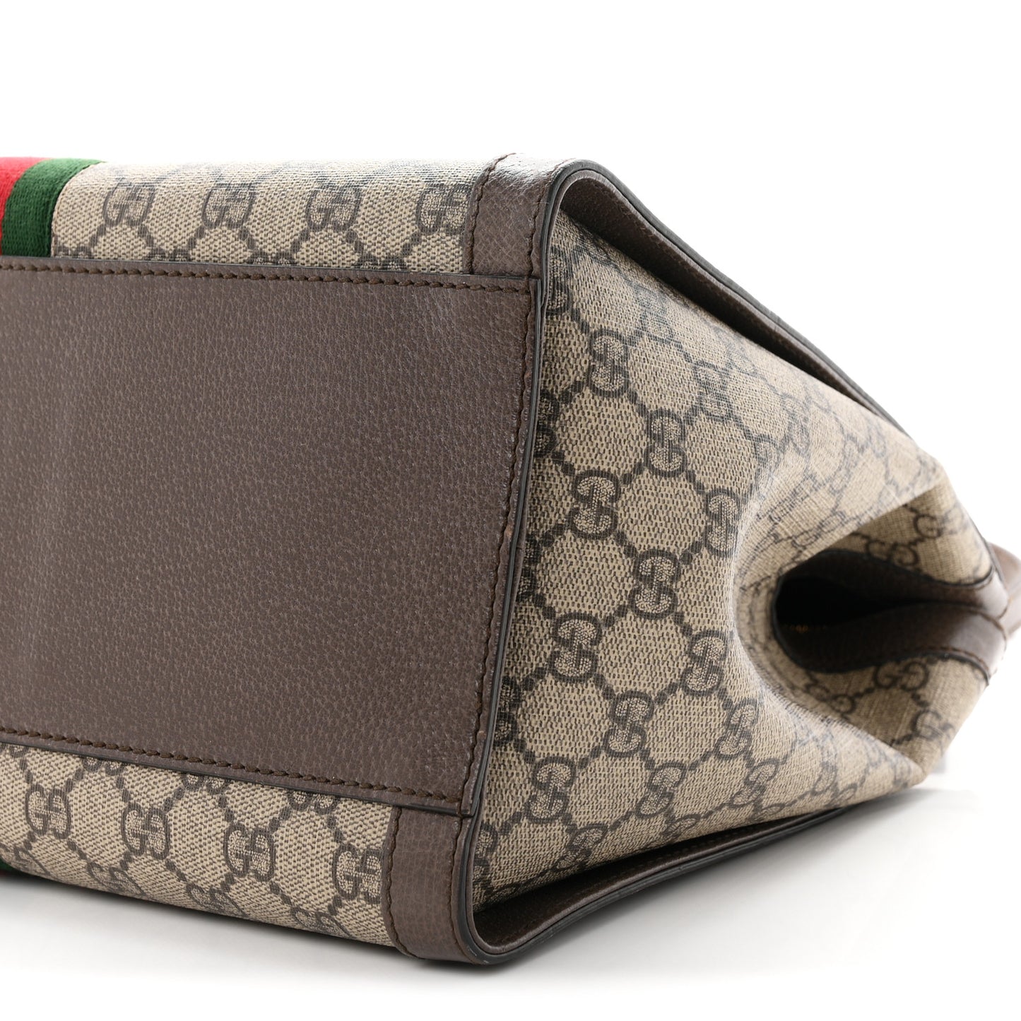 GG Supreme Monogram Web Medium Ophidia Tote Bag Brown