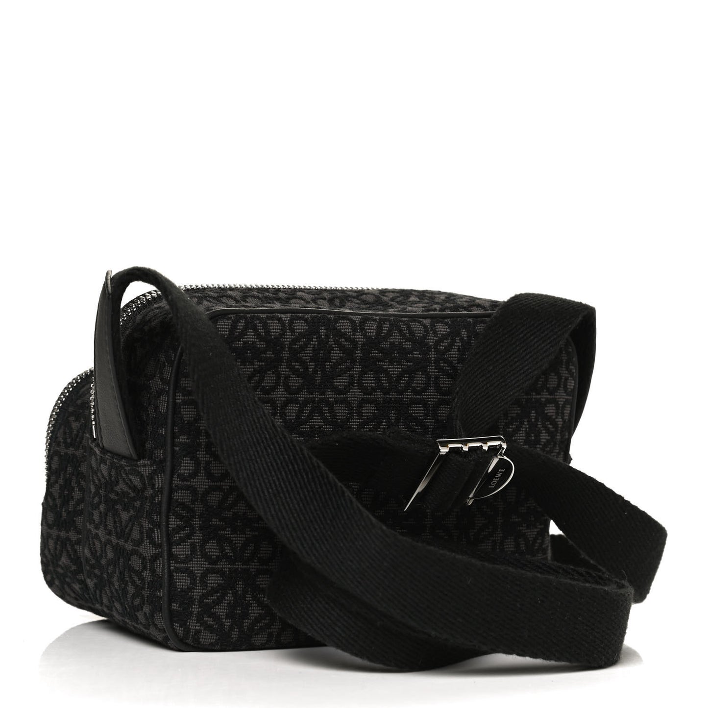 Jacquard Anagram Calfskin Mini Camera Bag Anthracite Black