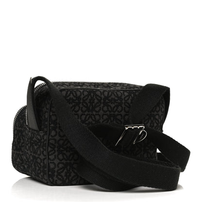 Loewe Jacquard Anagram Calfskin Mini Camera Bag Anthracite Black 3 of 10