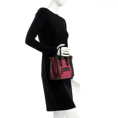 Celine Satin Calfskin Nano Tri-Color Luggage Orchid 3 of 8