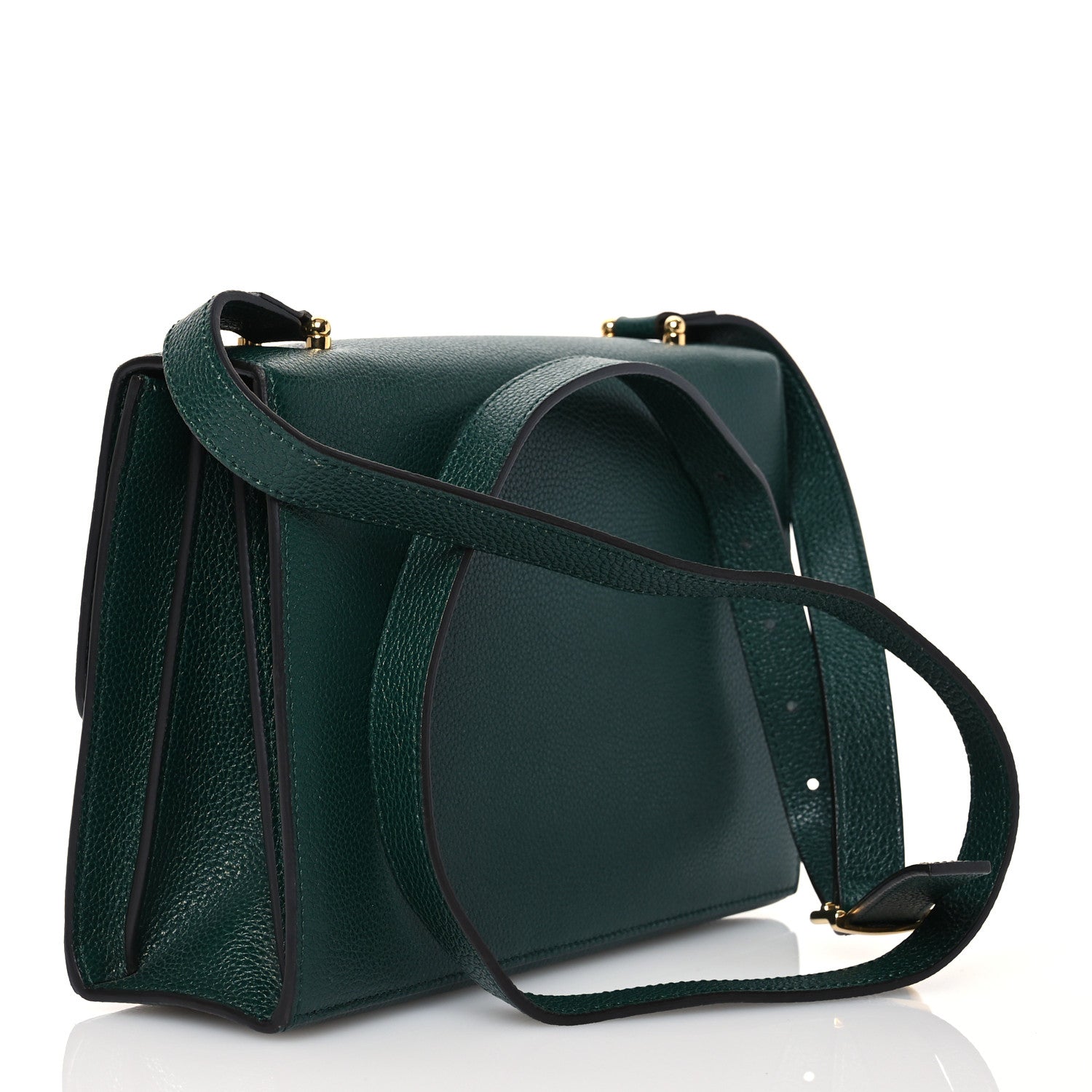 Gucci Grainy Calfskin Small Zumi Shoulder Bag Vintage Green 3 of 15