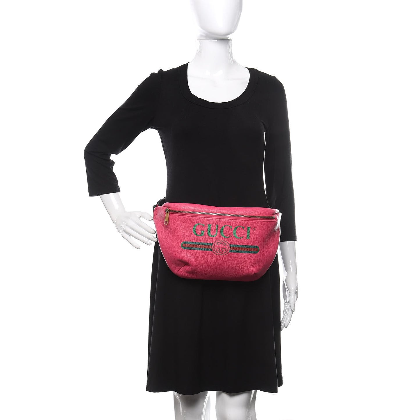 Grained Calfskin Logo Belt Bag Pink
