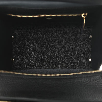 Salvatore Ferragamo Hammered Calfskin Double Handle Small Amy Tote Black 5 of 10