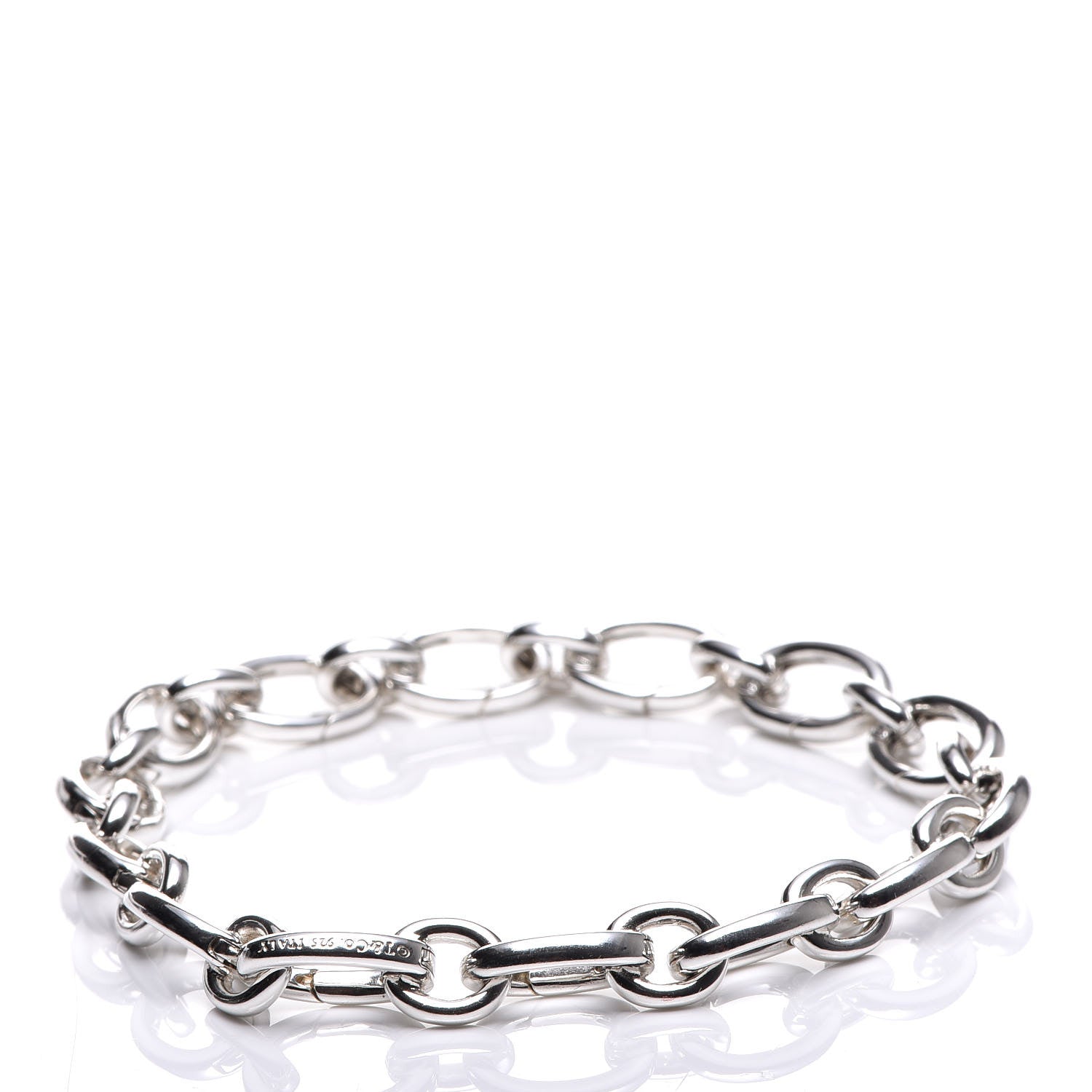 Tiffany Sterling Silver Oval Clasping Link Bracelet 3 of 5
