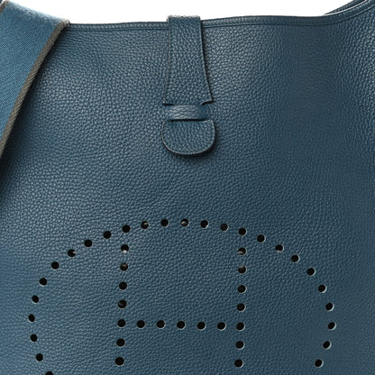 Hermes Taurillon Clemence Amazone Evelyne III TGM Bleu de Galice 8 of 10
