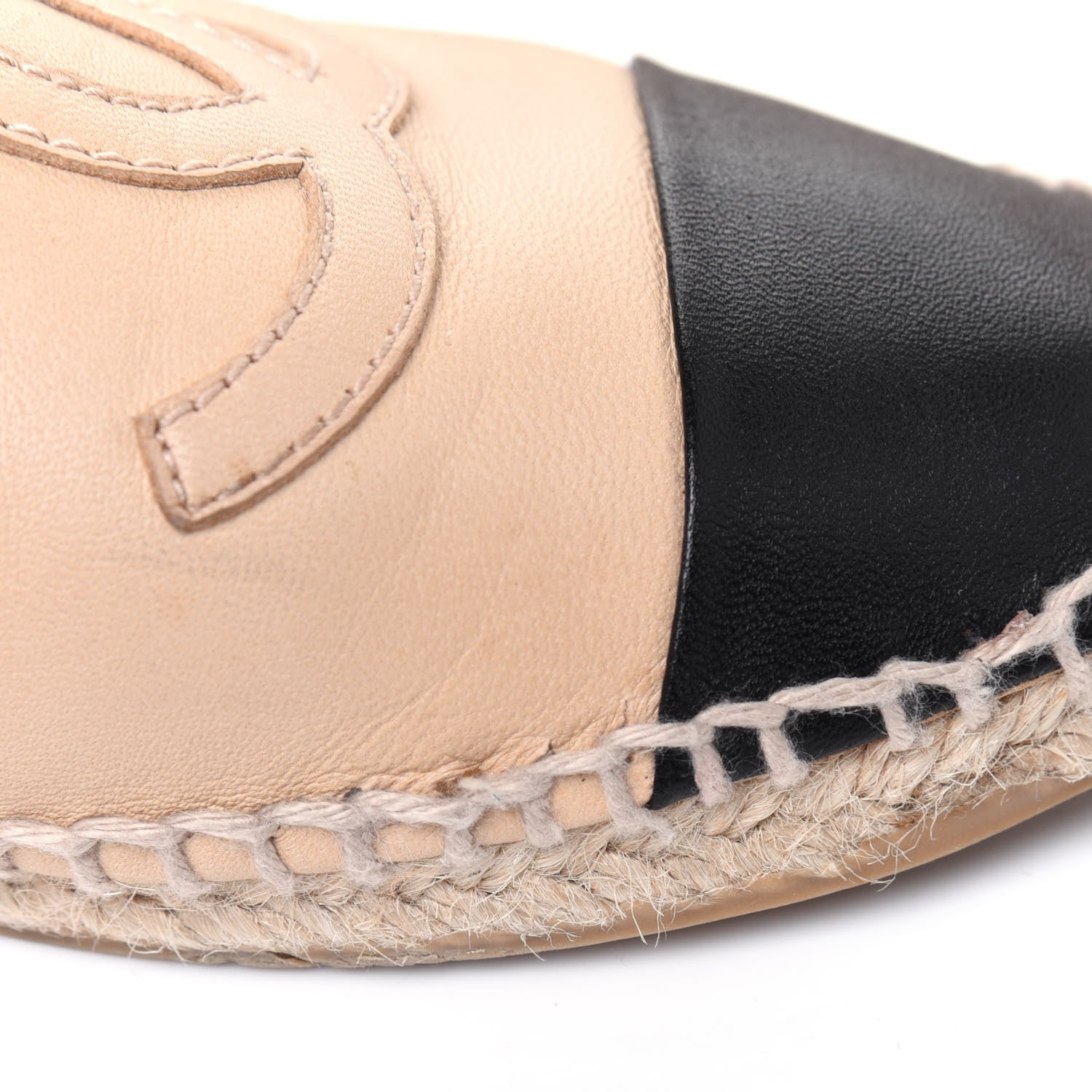 Chanel Lambskin CC Espadrilles 39 Beige Black 13 of 15