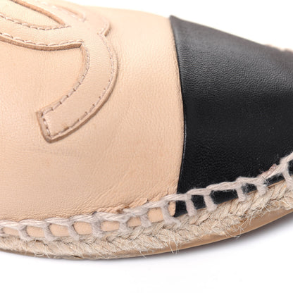 Chanel Lambskin CC Espadrilles 39 Beige Black 13 of 15