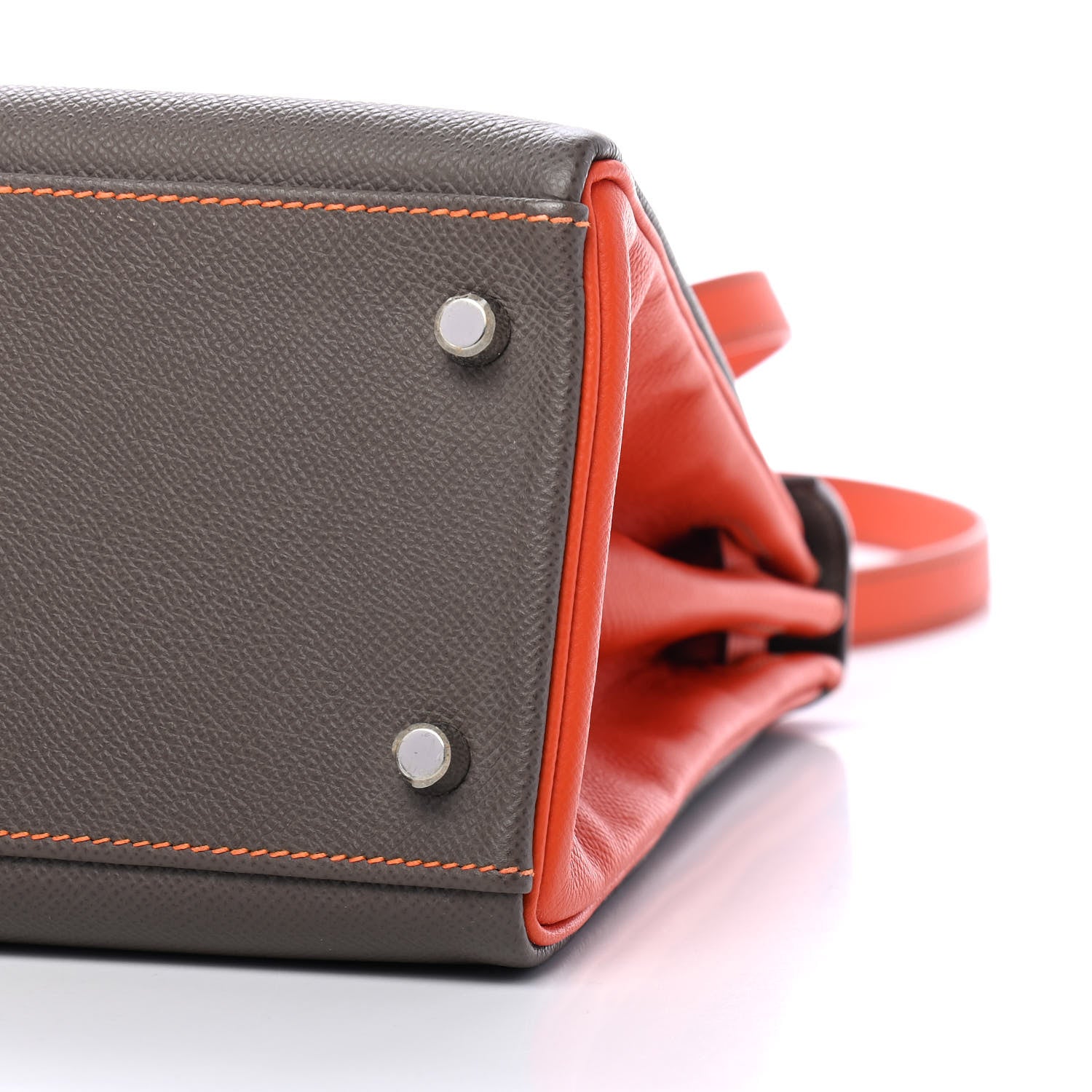 Hermes Epsom Horseshoe Kelly Retourne 32 Etain Feu 8 of 8