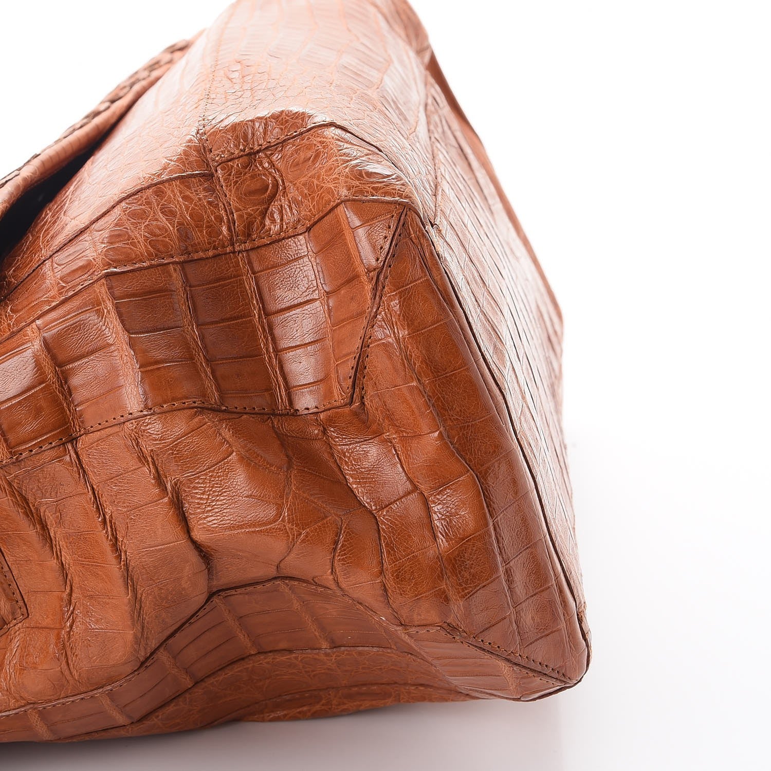 Nancy Gonzalez Crocodile Woven Flap Shoulder Bag Brown 9 of 10